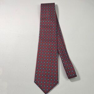 Classic Burgundy and Teal Geometric Men's Tie